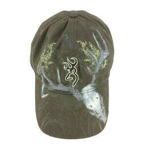 Browning Mens 10 Point Olive Green Camo Hunting Hat With Adjustable Strap